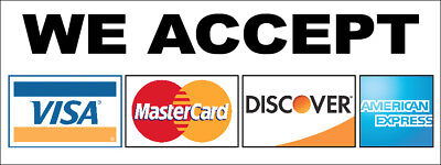 20x48 Inch WE ACCEPT (4 credit cards) AMEX VISA MASTERCARD Vinyl Banner Sign  wb | eBay