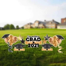VictoryStore Yard Decoration Sparkle Graduation Outdoor Yard Signs Package 11pc