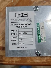 IPC Power Resistor, Dynamic Braking Resistor 377 Ohms 480Watts DWG # 441-2D