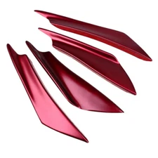 4pcs ABS Universal Car Front Bumper Lip Splitter Fins Body Spoiler Canards Red
