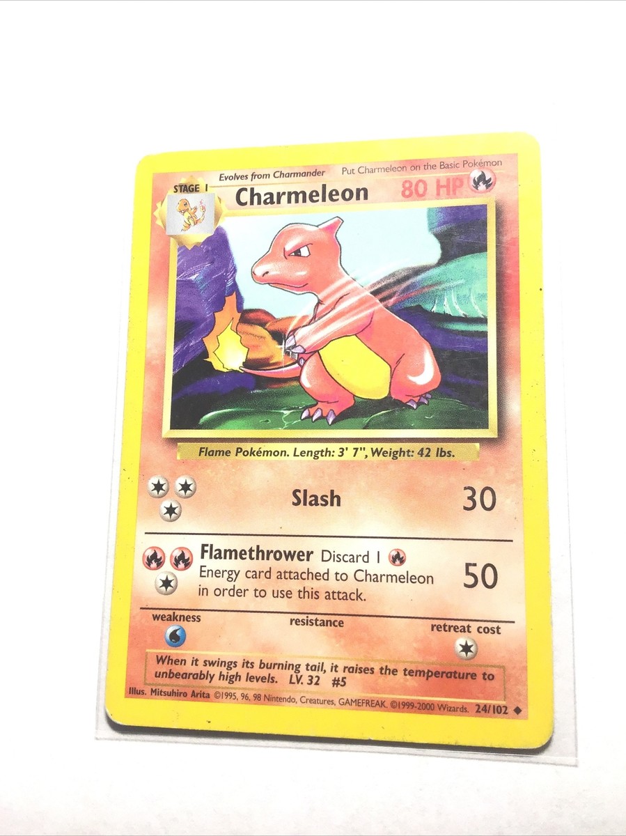 24H チャーム ディノ CHARMELEON - 24/102 - Base Set - 4th Print - 1999-2000