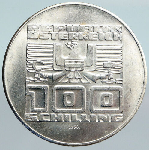 1978 AUSTRIA City of Villach Founding Genuine Silver 100 Shilling Coin i90096 - Picture 2 of 3
