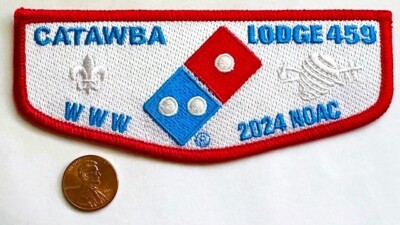 BOY SCOUT OA CATAWBA 459 BSA MECKLENBURG 2024 NOAC FLAP DOMINOS PIZZA CONTINGENT