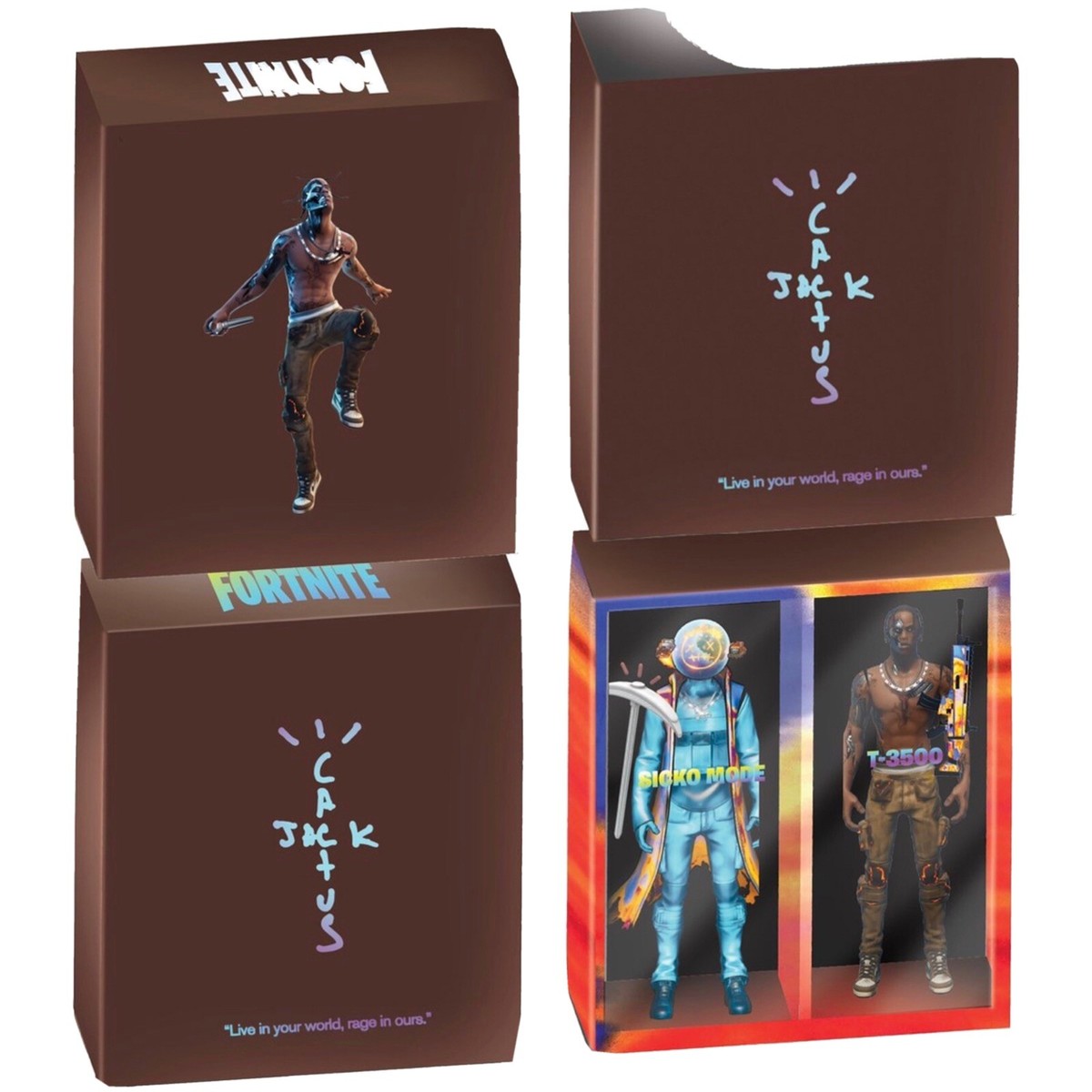 Travis Scott Fortnite Cactus Jack 🌵 Action Figure Duo Set Travis Scott Fortnite Cactus Jack 🌵 Action Figure Duo Set