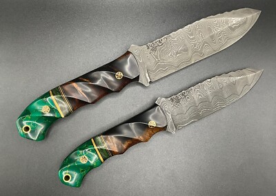 Half Face Blades Disaster Breacher & Jr Damascus Hawaiian Koa Arizona Jade
