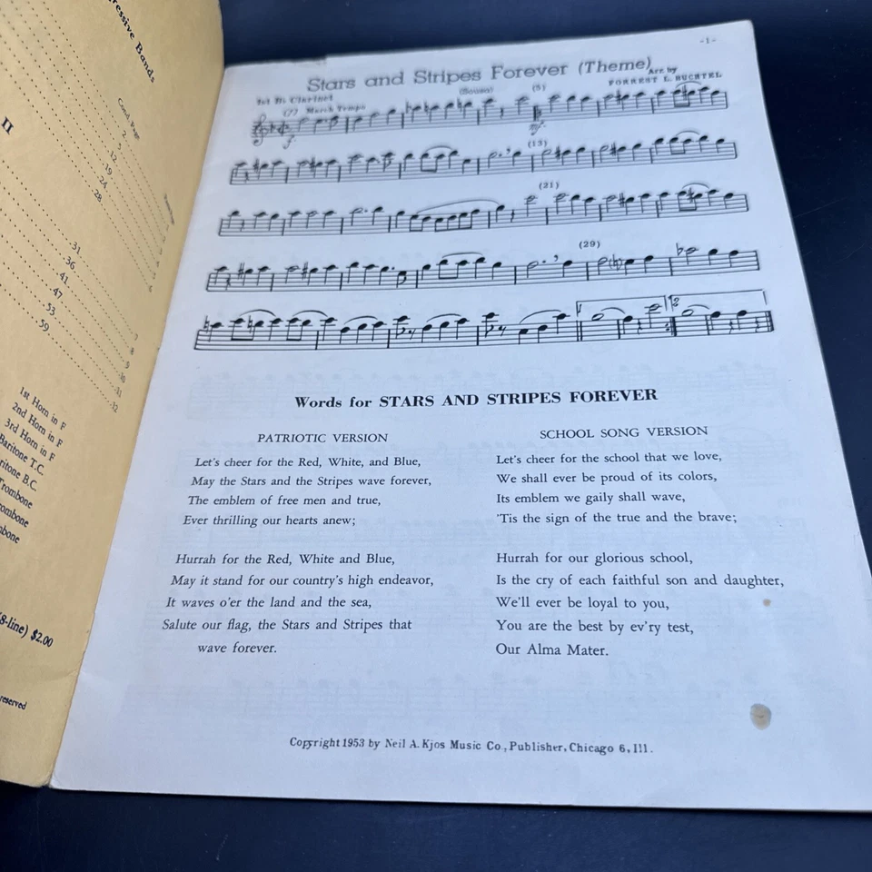 PREMIER CONCERT BAND FOLIO Forrest L Buchtel   1953 1st Bb Clarinet - Image 4 of 4