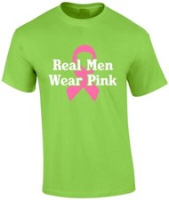 Breast Cancer Awareness Real Men Wear Pink Ribbon T-Shirt
