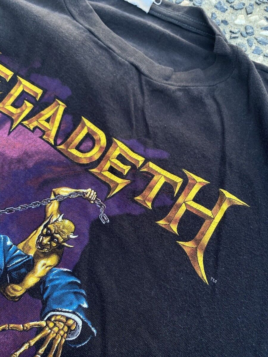 91 MEGADETH Rock Tour, 2 Sided, Skeleton Vintage 100% Cotton 91 MEGADETH Rock Tour, 2 Sided, Skeleton Vintage 100% Cotton