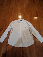 Chaps - White w/ Blue Pattern Check - XXL - RN 41381 CA 56658 - Long Sleeve