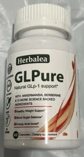 Herbalea GLPure Natural Support, Akkermansia, Berberine,  60ct 4/26, Sealed