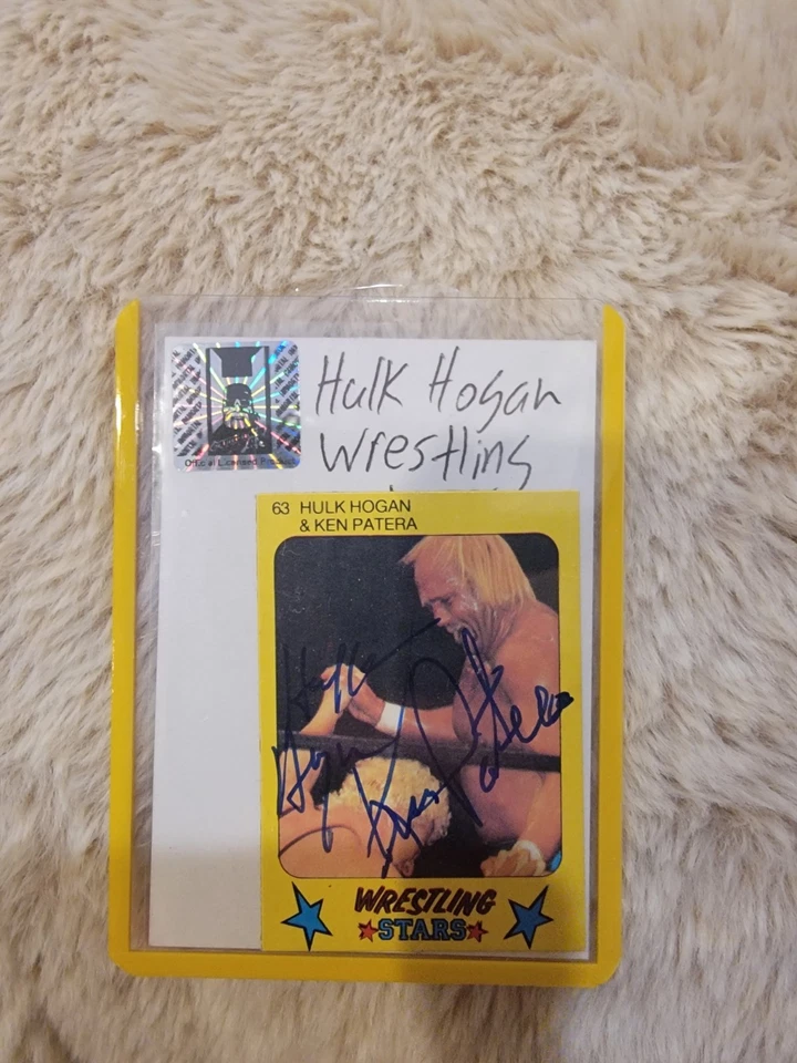 Hulk Hogan Ken Patera Dual Signed Autograph Card 1986 Monty Gum Wrestling Stars - Image 2 of 4