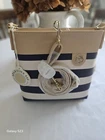 SPARTINA 449 Hipster/Crossbody Navy Stripe NWT