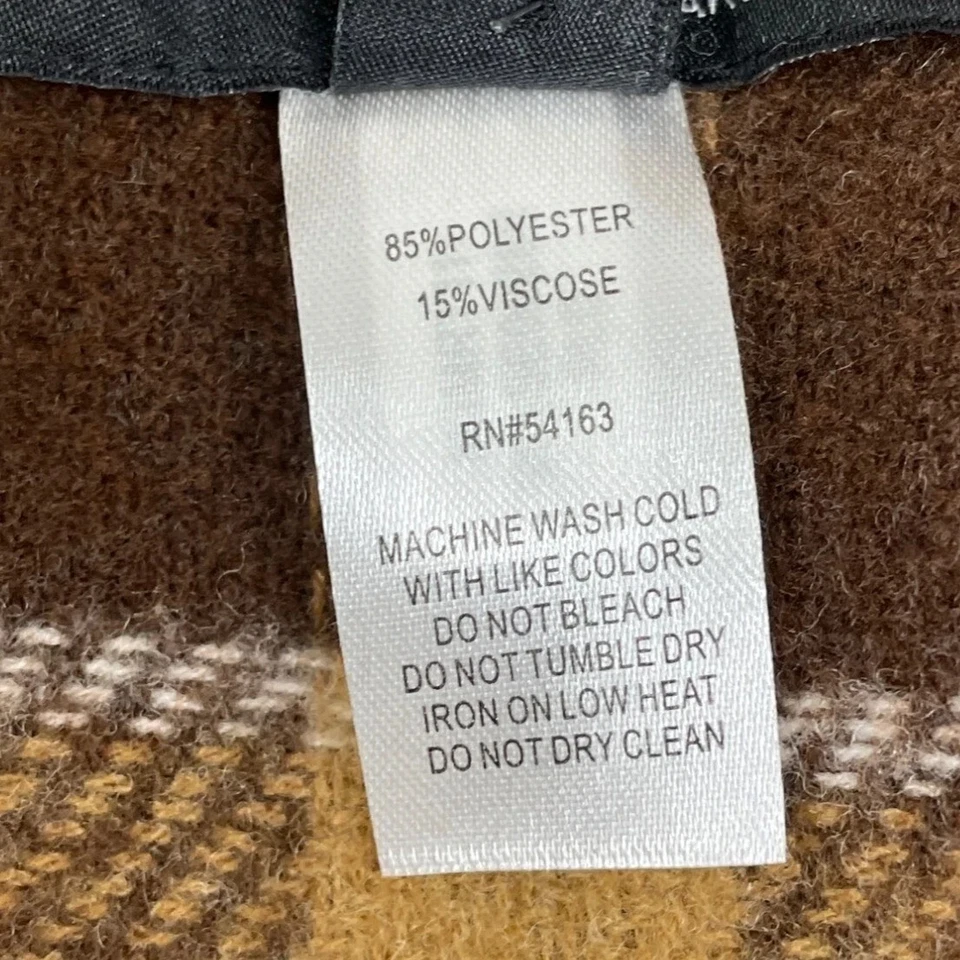 Poncho suéter Marc New York para mujer talla única marrón/bronceado a cuadros con capa 35" de largo Foto 4 de 4