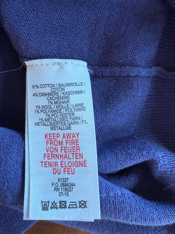 JOHNNIE B NIÑAS SUÉTER CIERVO AZUL CUERNOS METÁLICOS 13/14 ALGODÓN/CACHEMIRA/LANA Foto 4 de 4