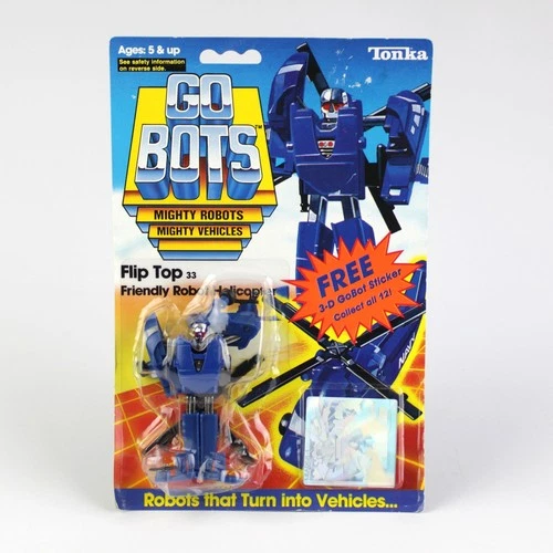 GoBots Flip Top Mint on Sealed Card, Vintage 1984 Bandai Tonka MOC Clear Bubble