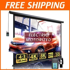 120" Motorized Projector Screen - Indoor/Outdoor Movies, 4:3