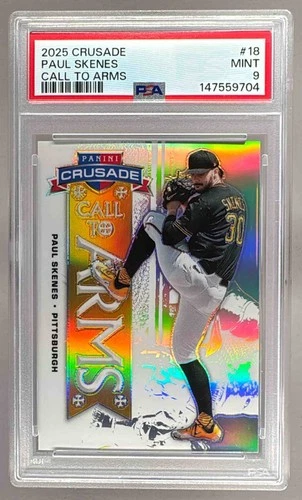 147559704 Paul Skenes 2025 Panini Crusade #18 Call To Arms PSA 9