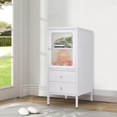 HOMEGARDENHARMONY Drawers And Single Doors Metal Storage Cabinet Adjusting Feet Office Cabinet UK