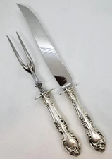 Gorham Melrose 1948 Sterling Large 13.5" Carving Knife Set No Monogram