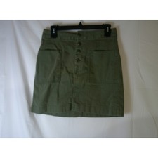 GAP Womens Olive Green Cotton Twill Button Fly Utility Mini Skirt Size 6