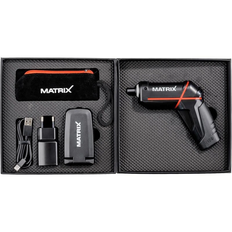Matrix Akkuschrauber 4 Volt inkl. Li-Ion 2,0 Ah Akku, Ladegerät + Bitset 14 tlg. - Bild 4 von 4
