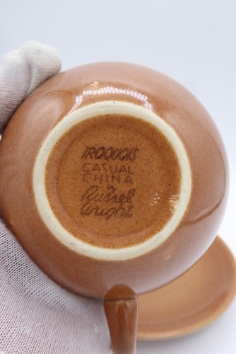 2 Russel Wright Iroquois Casual China Caramel Cups & Saucers 1950s Please Read - Picture 12 of 20