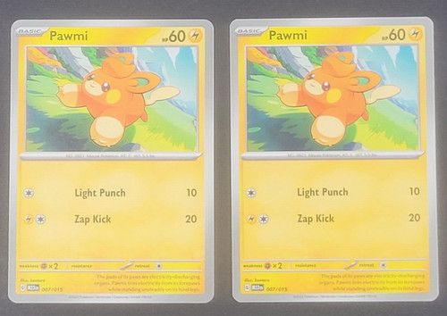 Pokemon TCG - 2x Pawmi 07/15 - NM - McDonald's Collection - 2023 Promo Non-Holo