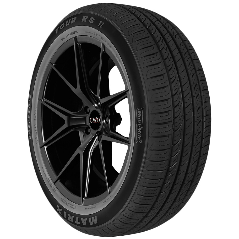 (QTY 4) 215/55R17 MultiMile Matrix Tour RS II 94V SL Black Wall Tires
