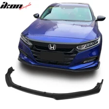 Fits 18-21 Honda Accord OE Style Front Bumper Lip Spoiler Kit 3PC Unpainted PP
