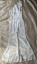 NWOT Size XS, Lulus White Satin One-Shoulder Maxi Dress