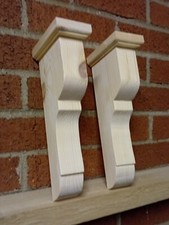 PINE WOOD CORBELS DECORATIVE x 2 MANTLEPIECE MANTLE FIRE SURROUND AGA KITCHEN b
