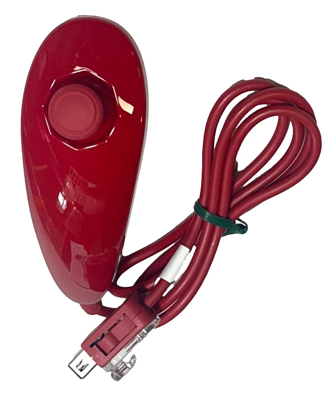 Genuine Nintendo Red Wii Nunchuck Remote (RVL 004) Num Chuck - Image 2 of 2
