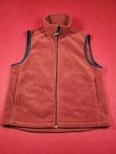 Woolrich vest Men's Medium Red Fll Zip Fleece High Neck Outdoor Vest