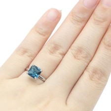 Real 925 Sterling Silver High Trendy London Blue Topaz Daily Wear Ring Sz 8.25