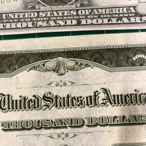 Reproduction 1934 $1000 Bill USA Federal Reserve Note Boston Copy Read Below - Picture 6 of 7