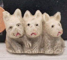 Vintage 3 Scottie Dogs Hard Plastic figurine Made in Occupied Japan