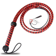 Professional 6 Feet 8 Plaits Cow Hide Leather Bull Whip Indiana Jones Style Whip