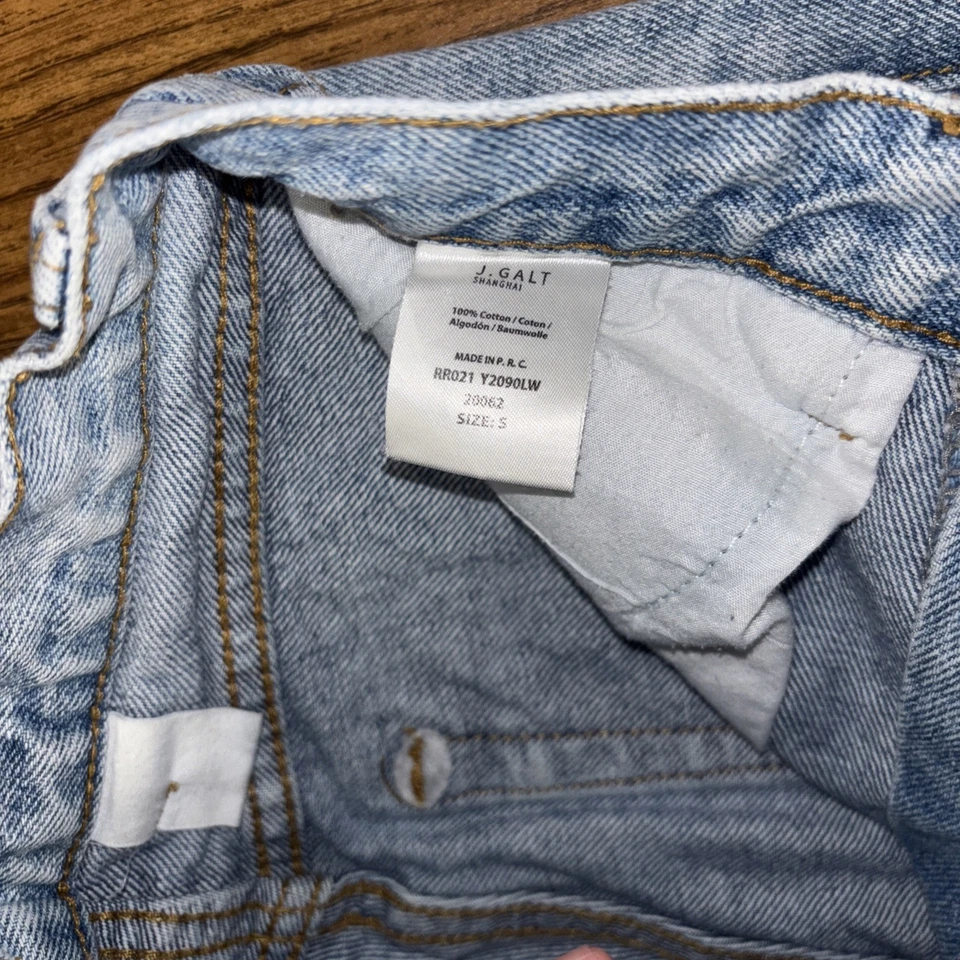 Pantalones de mezclilla John Galt Shanghai Brandy Melville lavado claro tiro alto mamá talla pequeña Foto 2 de 4