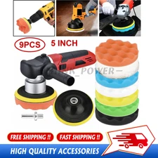 9Pcs 5 Inch Car Buffing Polishing Pads Waxing Sponge Foam Kit for Polisher Drill