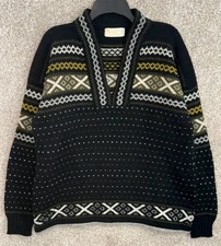 Vintage Figgjo Norway Sweater Mens XL Wool Nordic Fair Isle Knit Pullover Ski