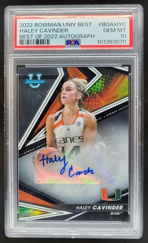 2022-23 Bowman University Best Haley Cavinder Best of 2022 Auto PSA 10 JE4