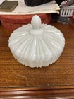 Vintage Anchor Hocking Milk Glass Candy Dish W/Lid