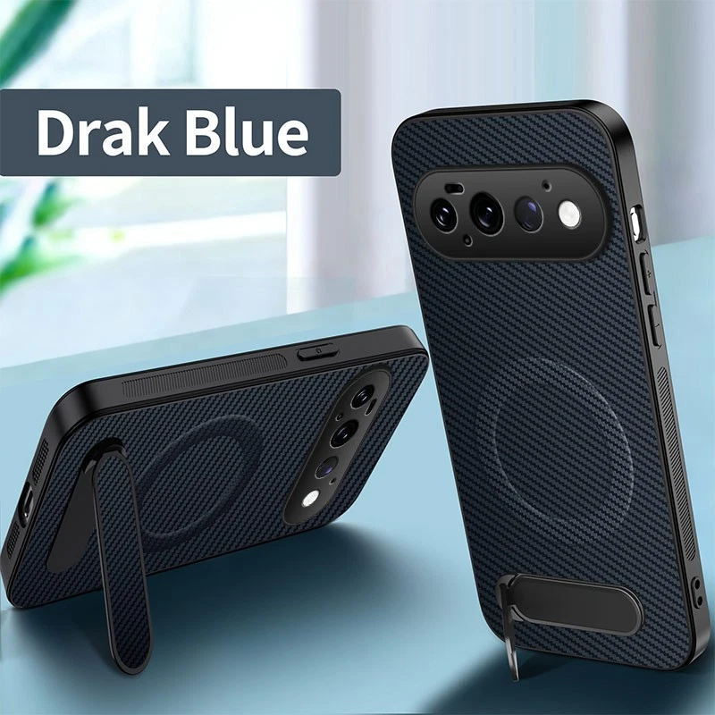 For Google Pixel 10a 9a 8a 11 10 9 8 Pro XL Carbon Fiber Skin Magnetic StandCase - Picture 4 of 25