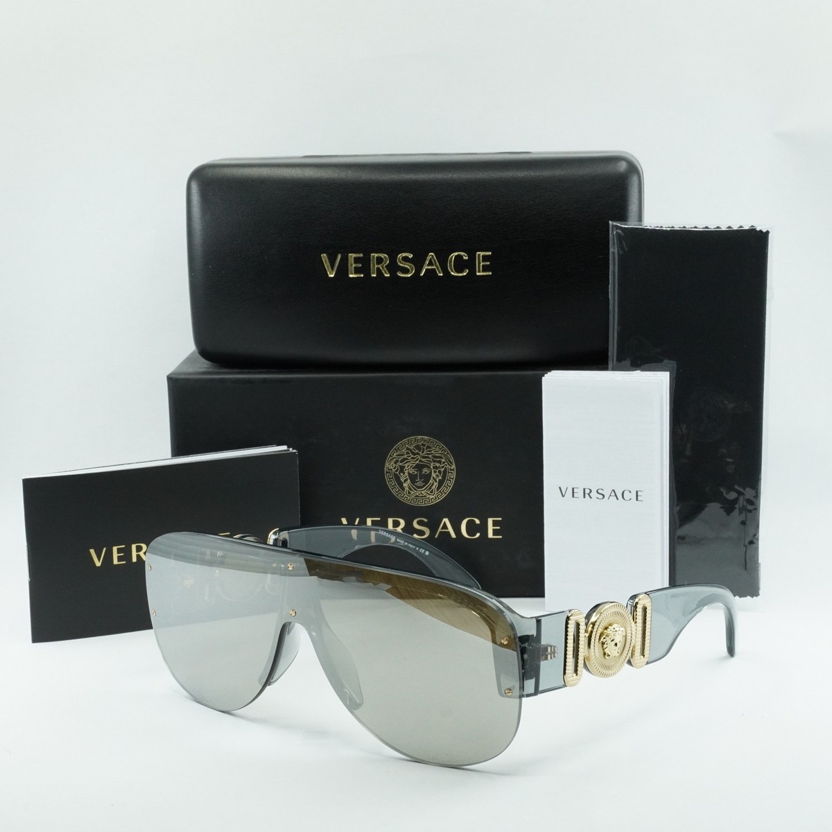 VERSACE VE4391 311/6G Transparent Grey/Light Grey Mirror Silver 48