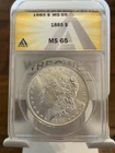 ANACS MS65 1885 Morgan Silver $1 Coin Philadelphia #6299880