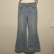 Pilcro Anthropologie High-Rise Flare Jeans in Light Wash Blue Size 29