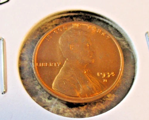 1934-D LINCOLN WHEAT CENT GEM BU RED FROM ORIGINAL ROLL    70