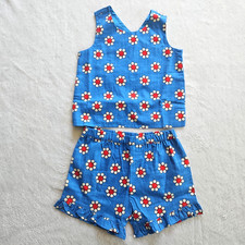 NWT HANNA ANDERSSON FLORAL POPLIN CROSSBACK TOP RUFFLE SHORTS SET 85 2T 65