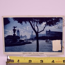 1921 RPPC Plaza Del Congreso Buenos Aires Argentina Postcard #466 8286