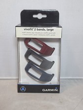 New Garmin Vivofit 2. 3 Pack Large Bands Burgundy/Slate/Navy Red/Black/Blue  